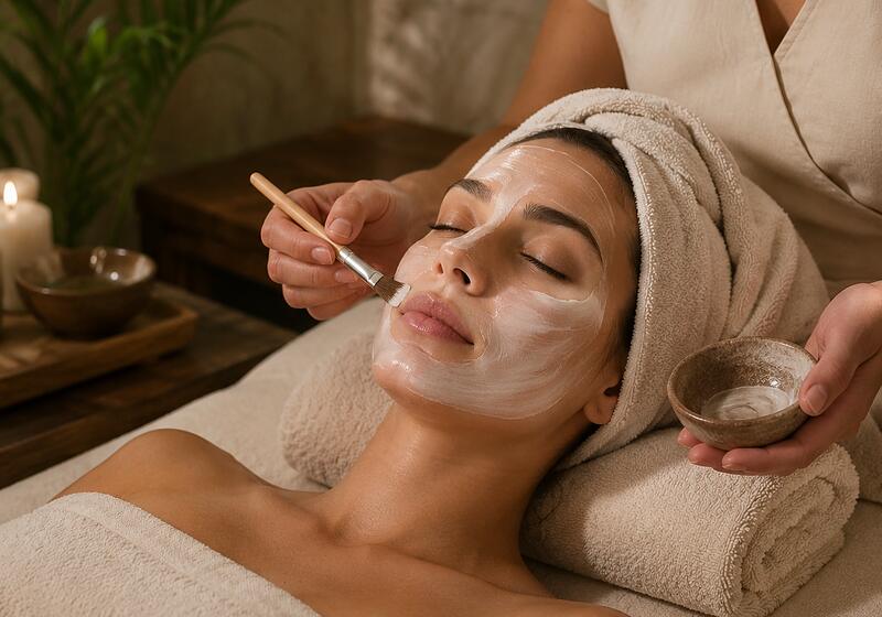 Facial treatment at the Aurora salon