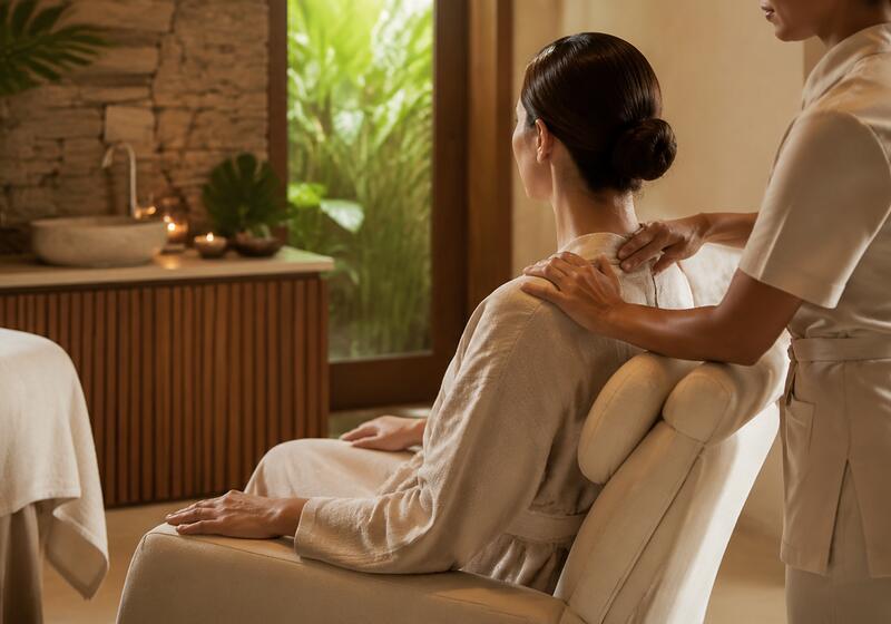 Brow threading at the Aurora salon